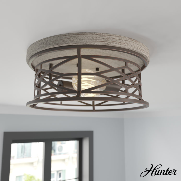 Langwood Onyx Bengal Aluminum 2-Light LED Flush Mount
