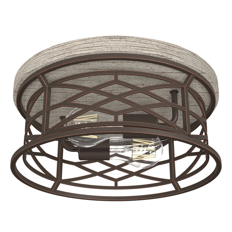 Langwood Onyx Bengal Aluminum 2-Light LED Flush Mount