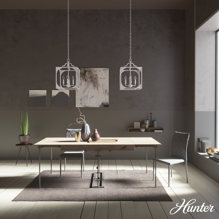 Highland Hill Distressed White Aluminum 4-Light LED Pendant