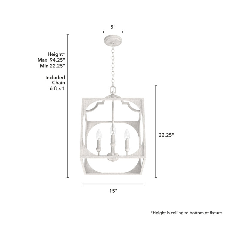 Highland Hill Distressed White Aluminum 4-Light LED Pendant