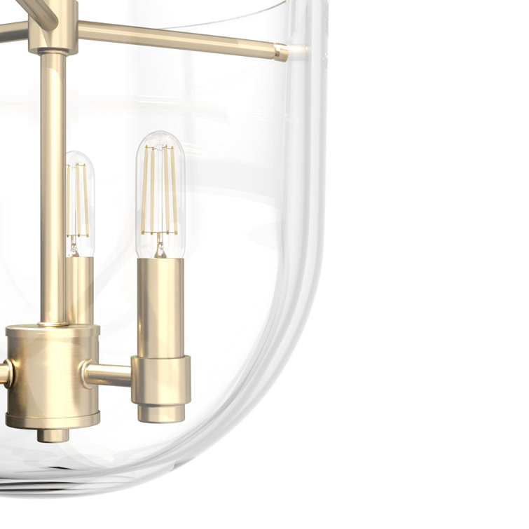 Alturas Gold Clear Glass Modern Semi-Flush Mount Light