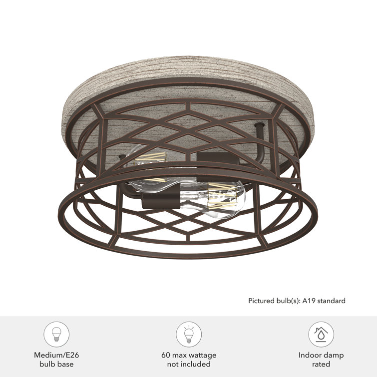 Langwood Onyx Bengal Aluminum 2-Light LED Flush Mount