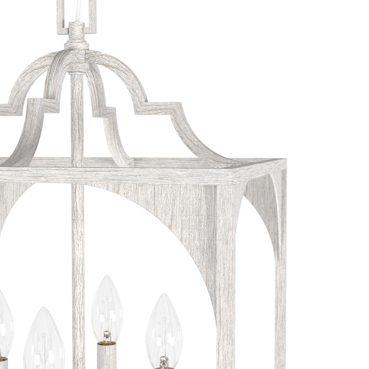 Highland Hill Distressed White Aluminum 4-Light LED Pendant