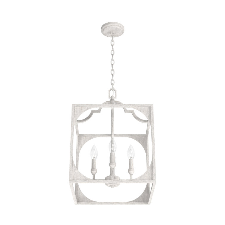 Highland Hill Distressed White Aluminum 4-Light LED Pendant