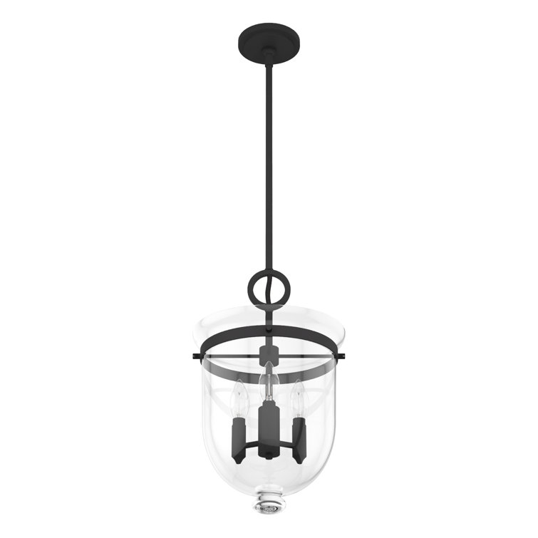 Black Glass 18" LED Pendant Light
