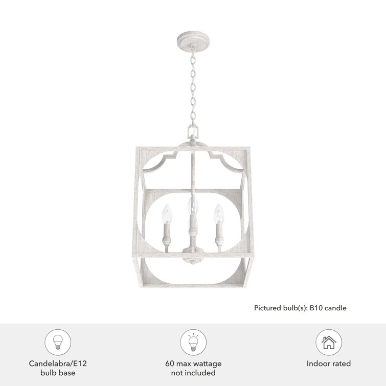 Highland Hill Distressed White Aluminum 4-Light LED Pendant