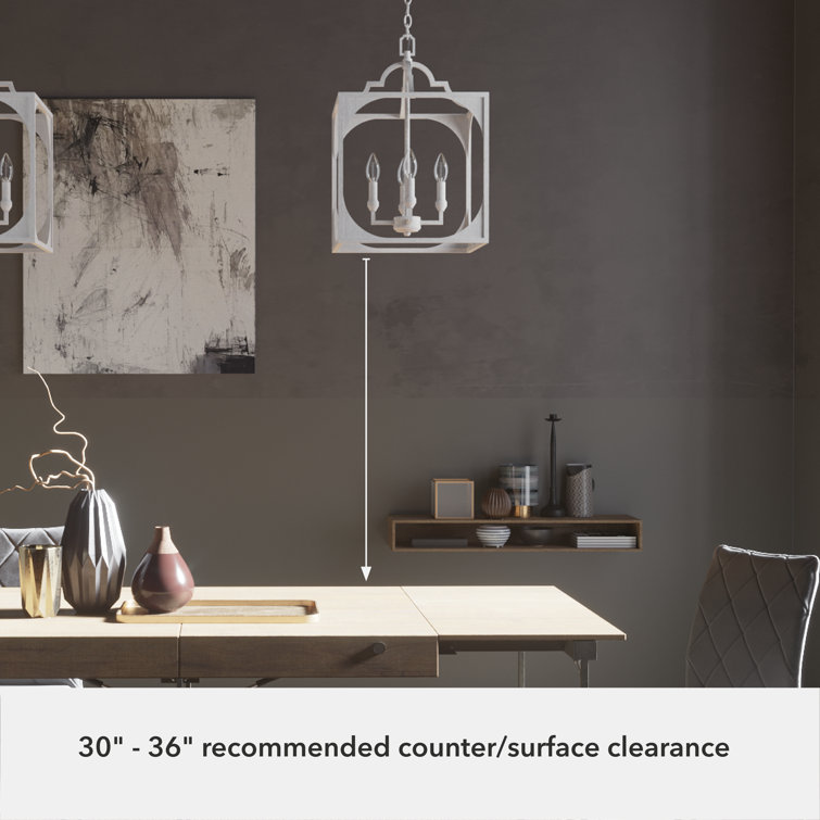 Highland Hill Distressed White Aluminum 4-Light LED Pendant