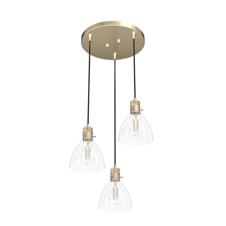 Van Nuys 3-Light Alturas Gold LED Glass Cluster Pendant