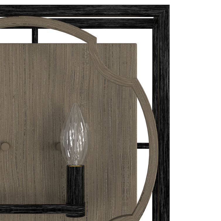 Stone Creek Rustic Black Iron 2-Light Dimmable Wall Sconce