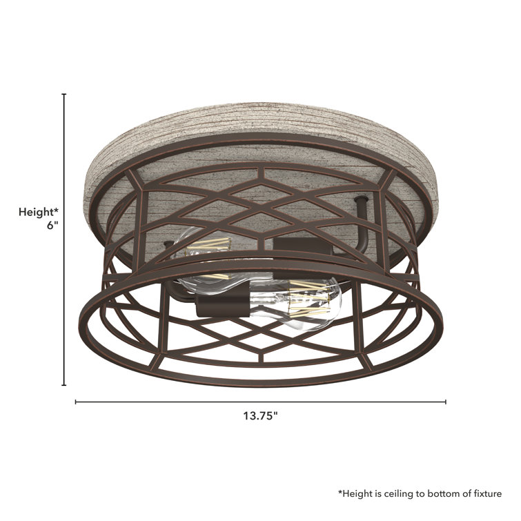 Langwood Onyx Bengal Aluminum 2-Light LED Flush Mount