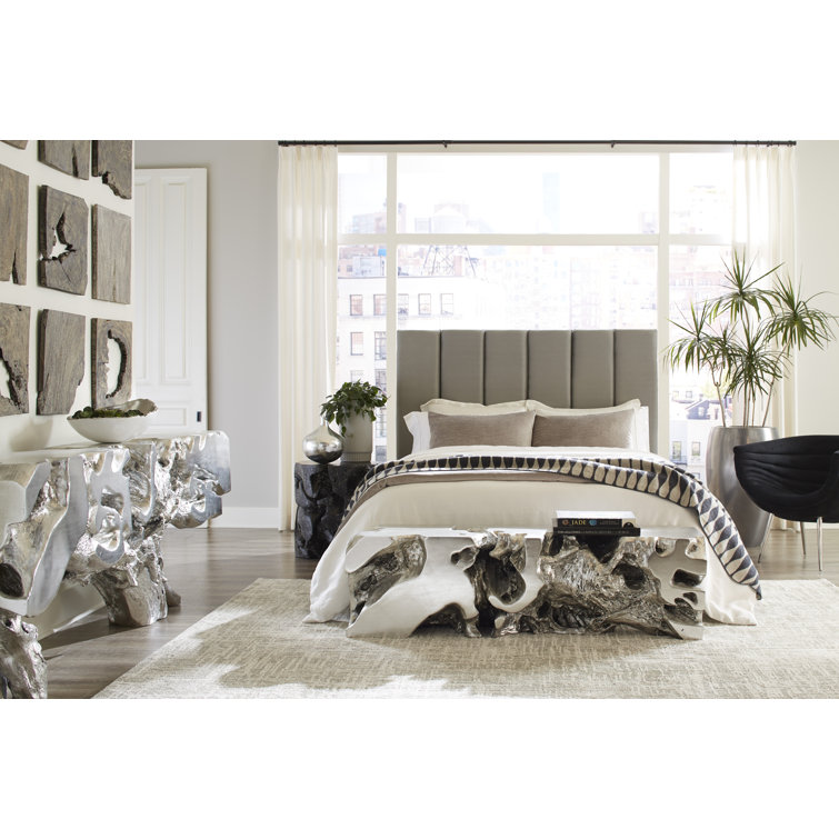 Contemporary 59'' Silver Leaf Freeform Bench