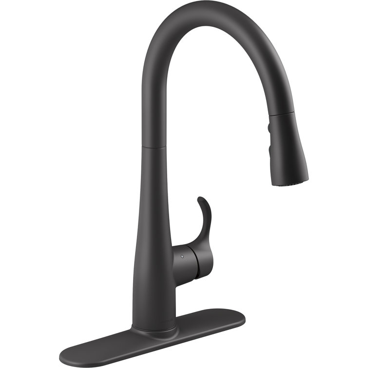 Matte Black Touchless Pull-Down Kitchen Faucet with Sprayhead