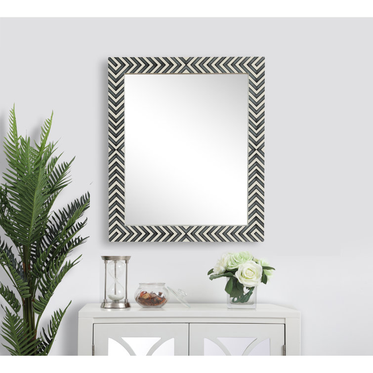 Iver Hand-Painted Wood Rectangular Mirror