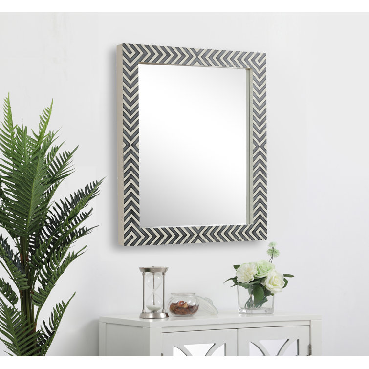 Iver Hand-Painted Wood Rectangular Mirror