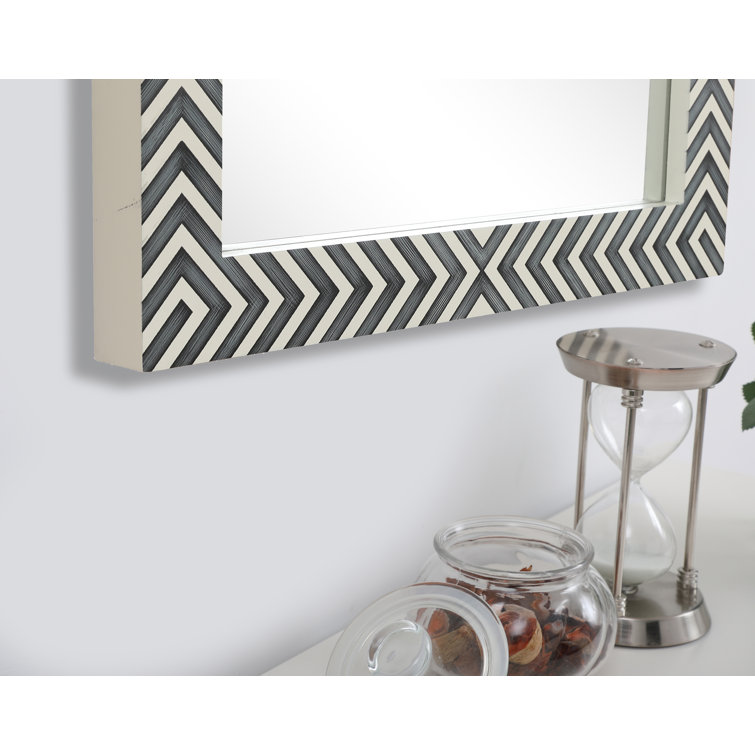 Iver Hand-Painted Wood Rectangular Mirror