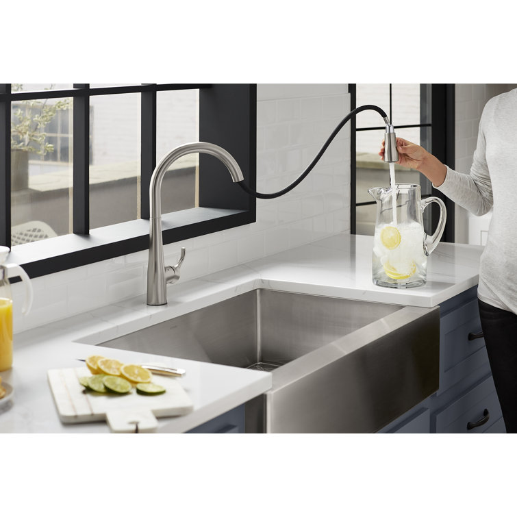 Polished Chrome Touchless Pull-Down Kitchen Faucet with Sprayhead