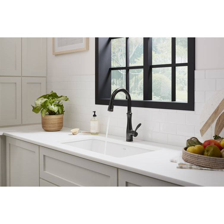 Oil-Rubbed Bronze Pull-Down Kitchen Faucet with Spray