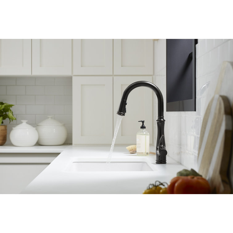 Oil-Rubbed Bronze Pull-Down Kitchen Faucet with Spray
