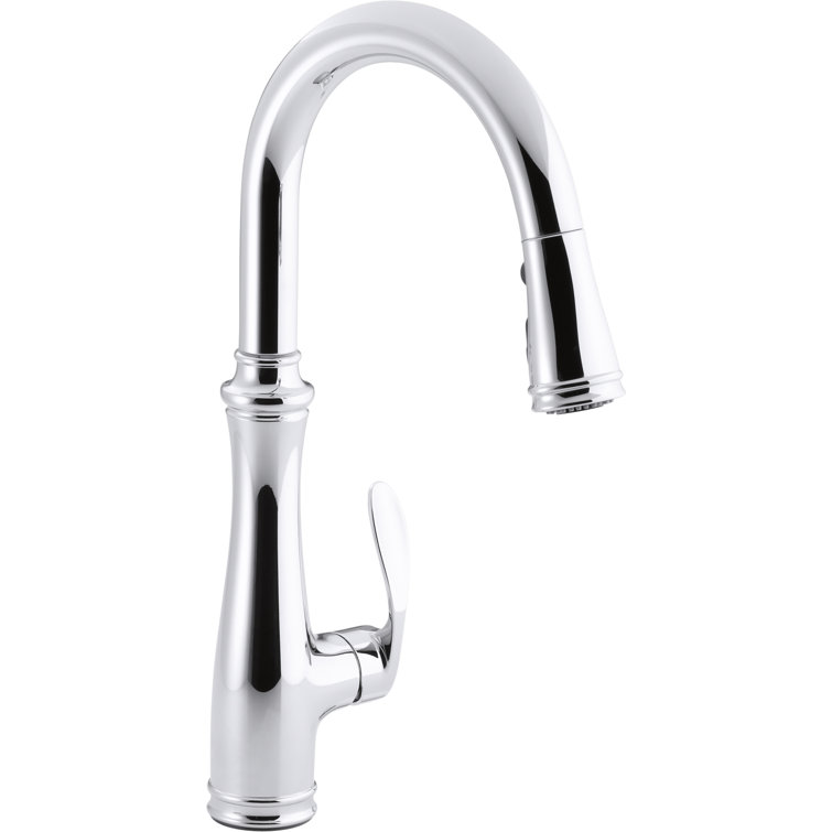 Polished Chrome Pull-Down Kitchen Faucet with Spray
