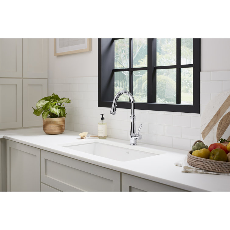 Polished Chrome Pull-Down Kitchen Faucet with Spray