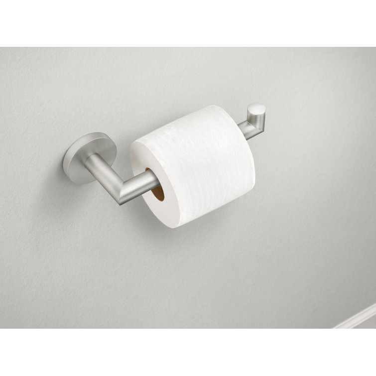 Brushed Nickel Modern Wall Mount Toilet Paper Holder