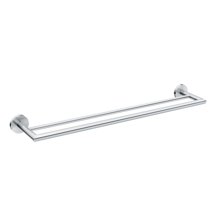 Arlys 24-Inch Chrome Wall Mounted Double Towel Bar