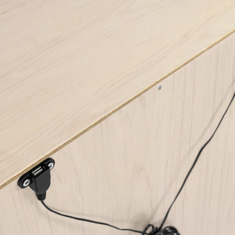 Hudson Eco-Friendly Nightstand with USB Port in Washed Natural