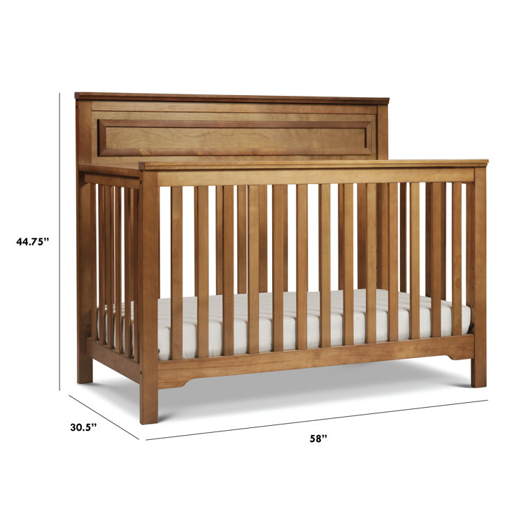 Chestnut Pine 4-in-1 Convertible Crib with High Headboard