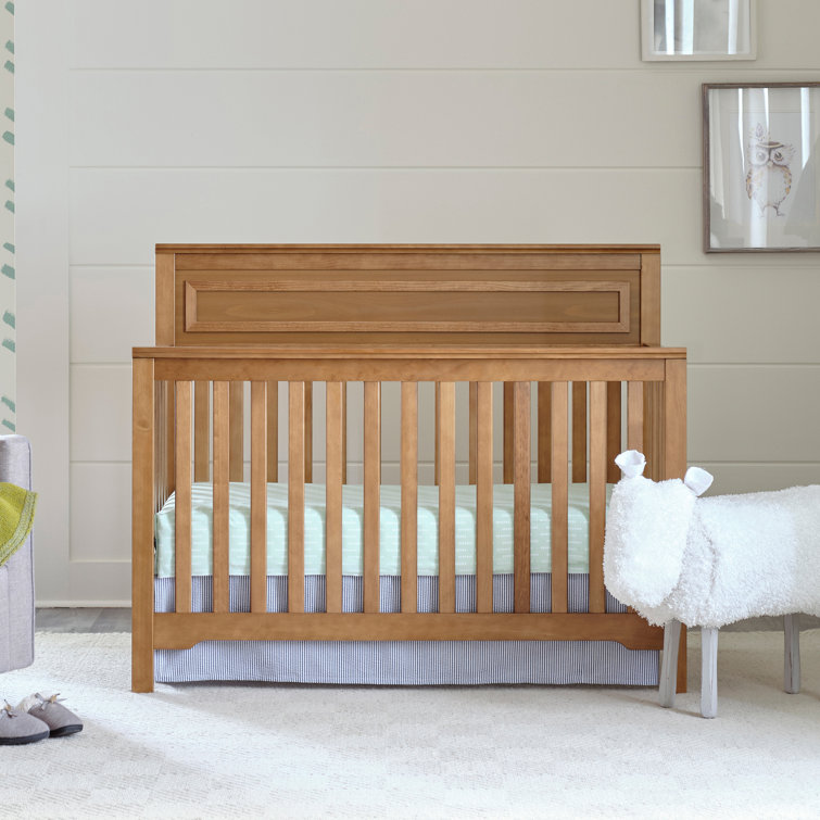 Chestnut Pine 4-in-1 Convertible Crib with High Headboard