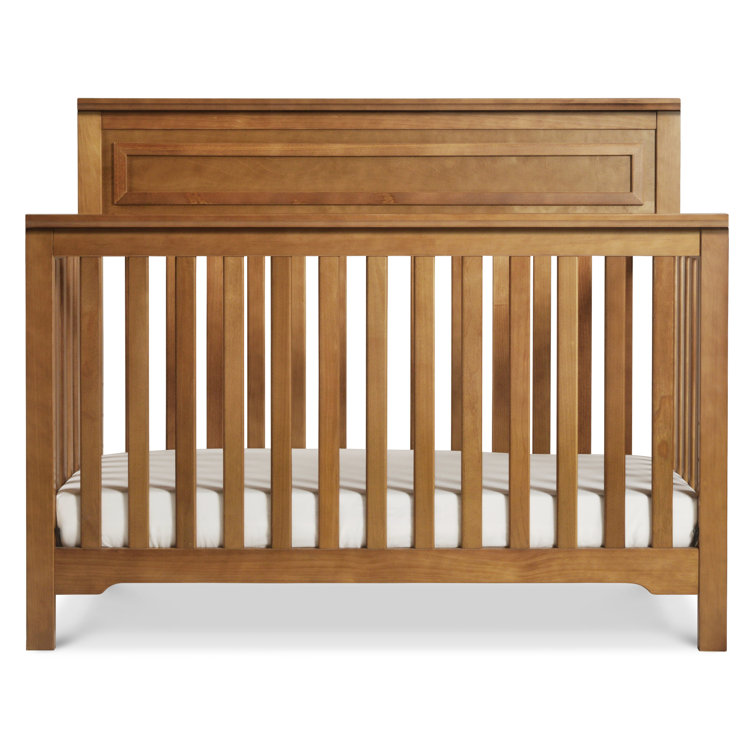 Chestnut Pine 4-in-1 Convertible Crib with High Headboard