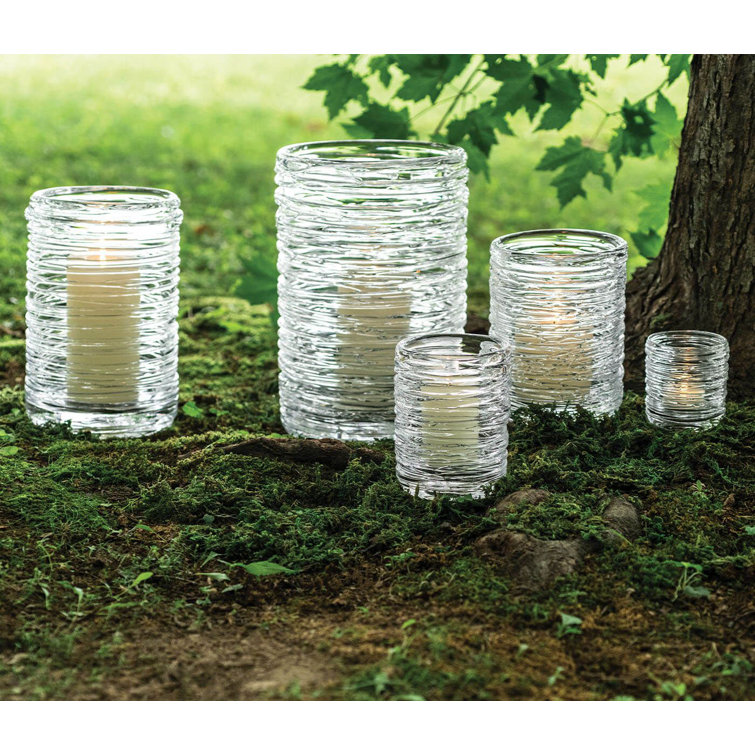 Large Clear Glass Hurricane Candle Holder