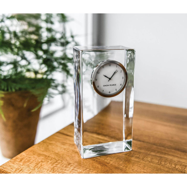 Clear Glass Woodbury Tall Desktop Clock