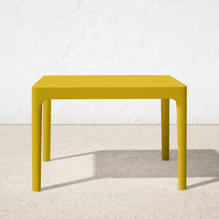 Farrah Yellow Rectangular Plastic Acrylic Outdoor Coffee Table