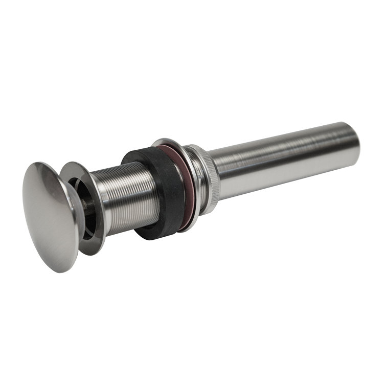 Brushed Nickel Non-Overflow Pop-Up Bathroom Sink Drain