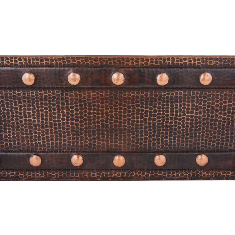 30" Hammered Copper Farmhouse Drop-in Kitchen Sink with Barrel Strap Design