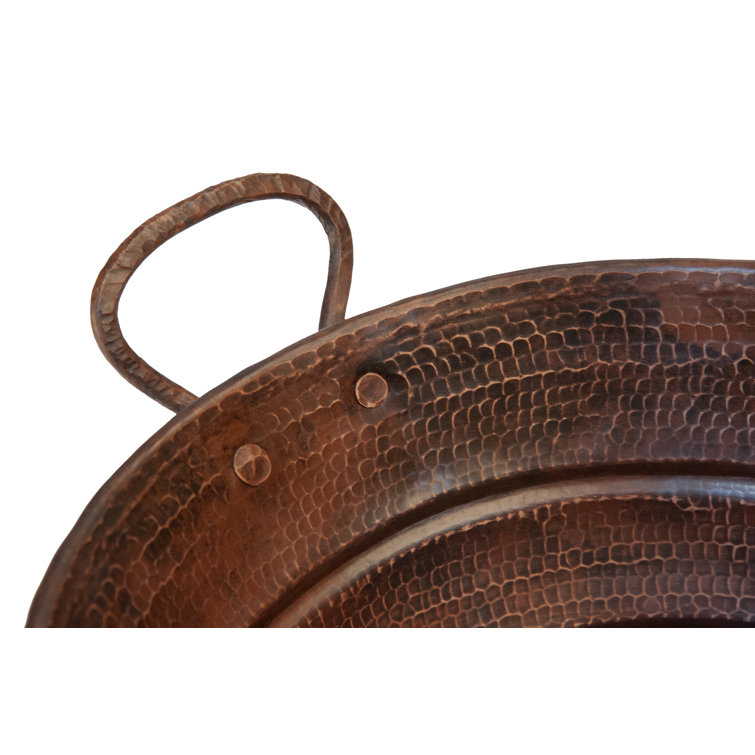 16" Oval Hammered Copper Sink with Oil Rubbed Bronze Finish