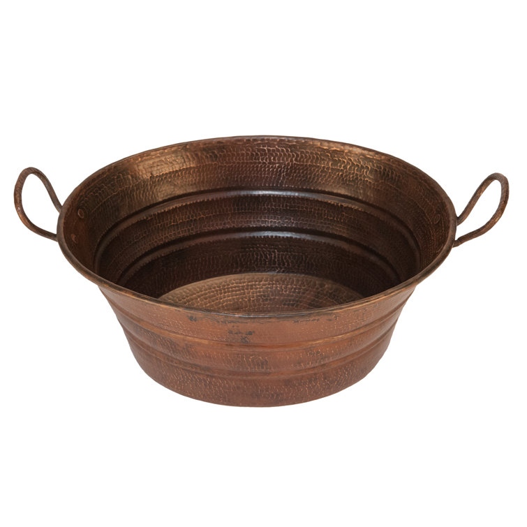 16" Oval Hammered Copper Sink with Oil Rubbed Bronze Finish