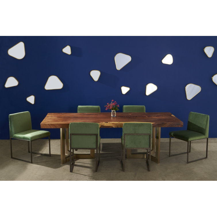 Brushed Brass Organic Pebble Mirrors Set of 4