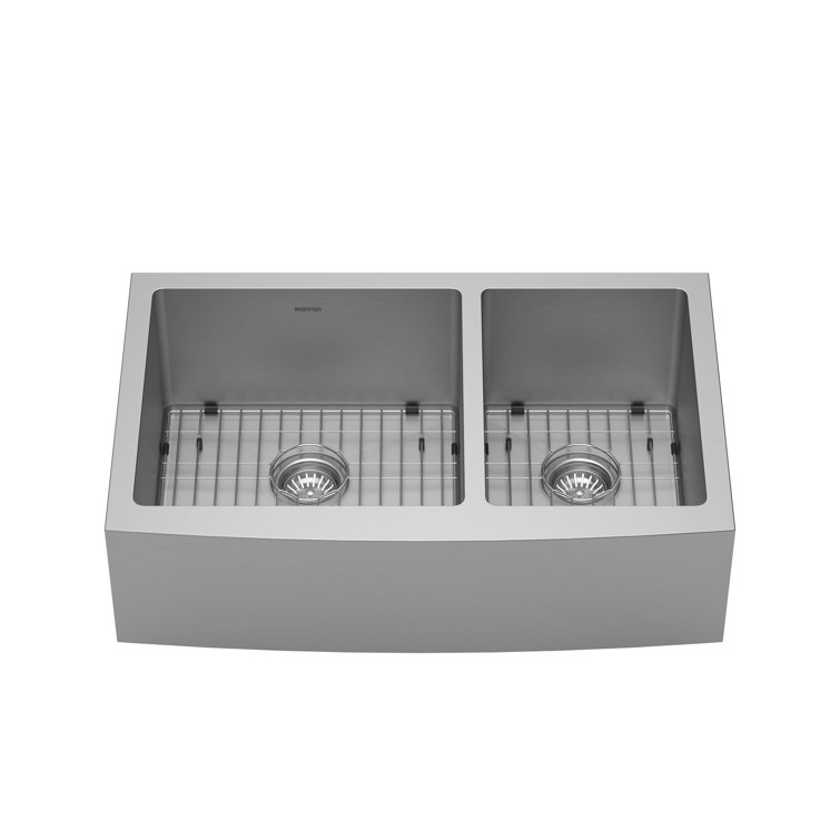 33'' Stainless Steel Farmhouse Double Bowl Kitchen Sink