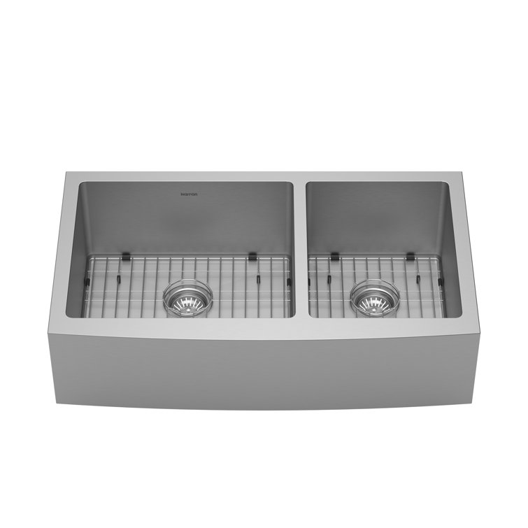 36'' Stainless Steel Double Bowl Farmhouse Apron Sink