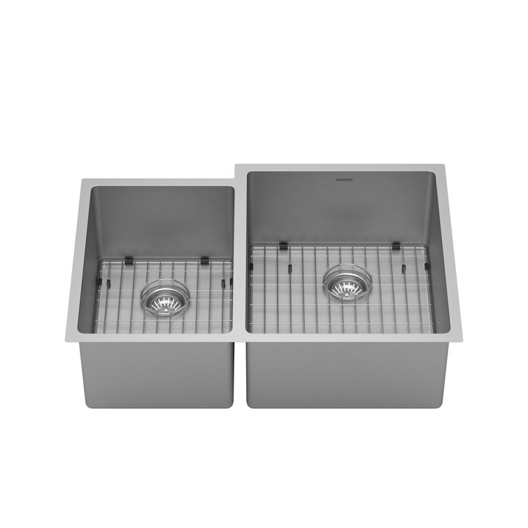 Karran 33'' Stainless Steel Double Bowl Undermount Kitchen Sink
