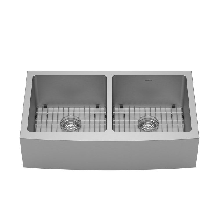 Stainless Steel 36'' Double Bowl Farmhouse Kitchen Sink