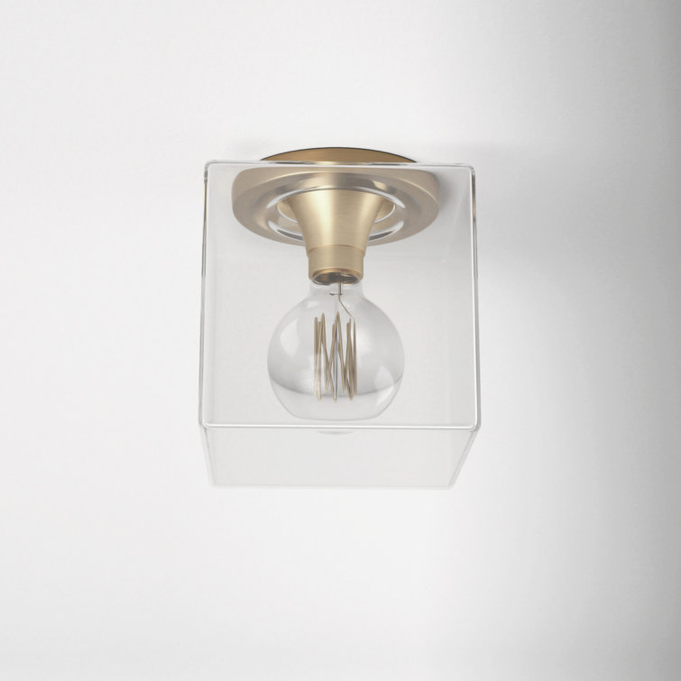 Grace Aged Brass 1-Light LED Flush Mount with Clear Glass Shade