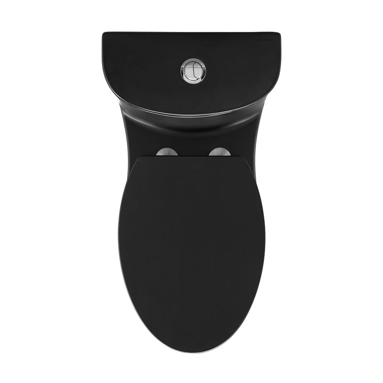 Sublime Matte Black Ceramic One-Piece Elongated Toilet