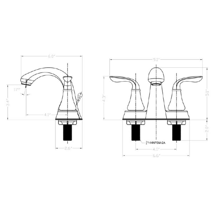 Brushed Nickel Double Handle Centerset Bathroom Faucet