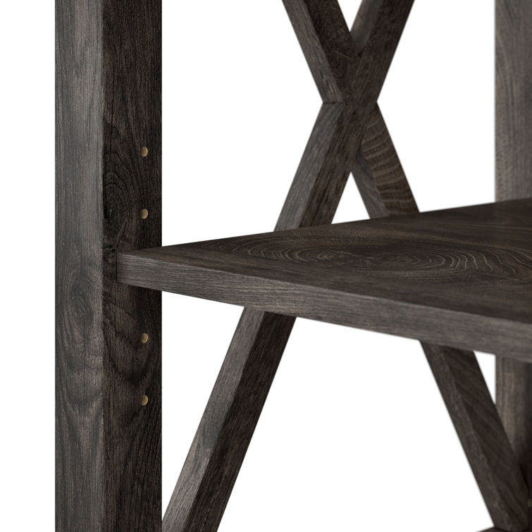 Key West 60'' Dark Gray Hickory Media Console with Adjustable Shelves