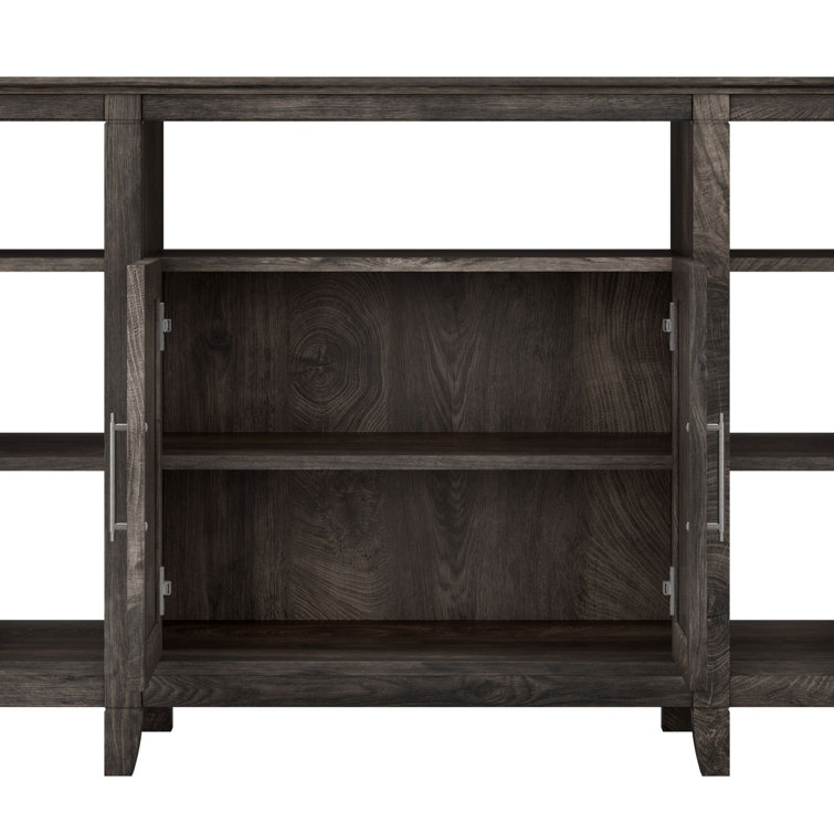 Key West 60'' Dark Gray Hickory Media Console with Adjustable Shelves