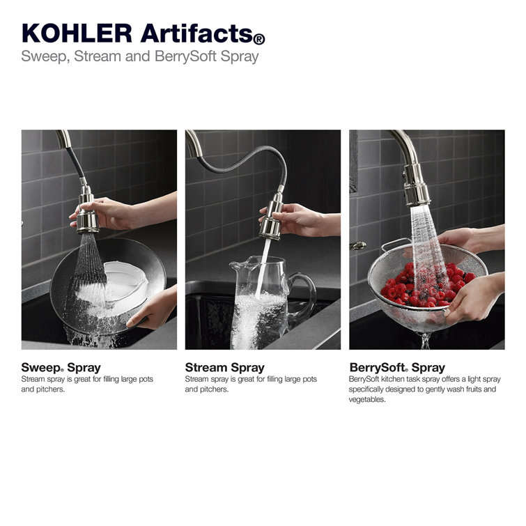 Polished Nickel Pull Down Single Handle Kitchen Faucet