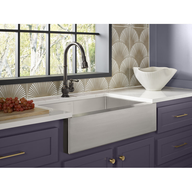 Artifacts 17'' Vibrant Stainless Steel Pull-Down Kitchen Faucet