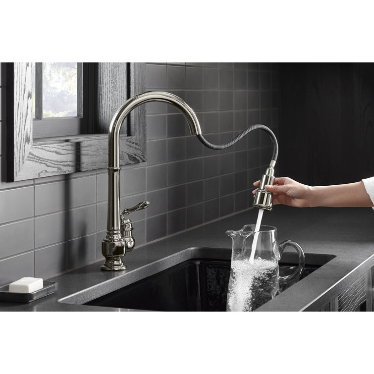 Artifacts 17'' Vibrant Stainless Steel Pull-Down Kitchen Faucet